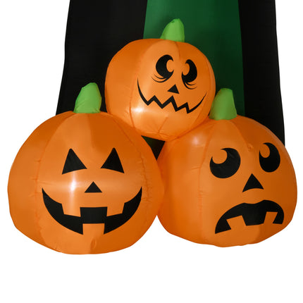 Citrouille fantôme gonflable de 2,4 m avec LED pour décoration d'Halloween extérieure