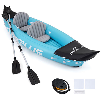 Aufblasbares 2-Personen-Kajak mit Aluminiumpaddeln, blaues PVC
