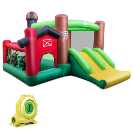 Château gonflable avec toboggan et piscine à balles, 356 x 330 x 220 cm