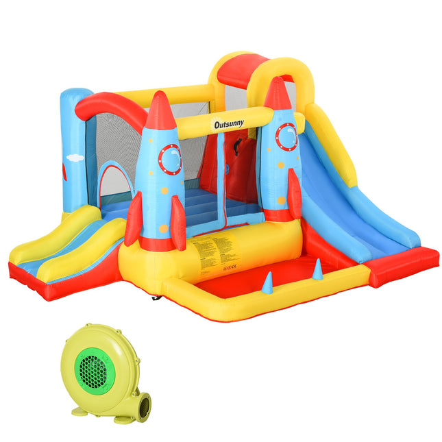 Château Gonflable Gonflable Avec Souffleur De Toboggan Pour 4 Enfants Château Sautant Xxl Pour 3-10 Ans Parc Aquatique 330 X 265 X 185 Cm