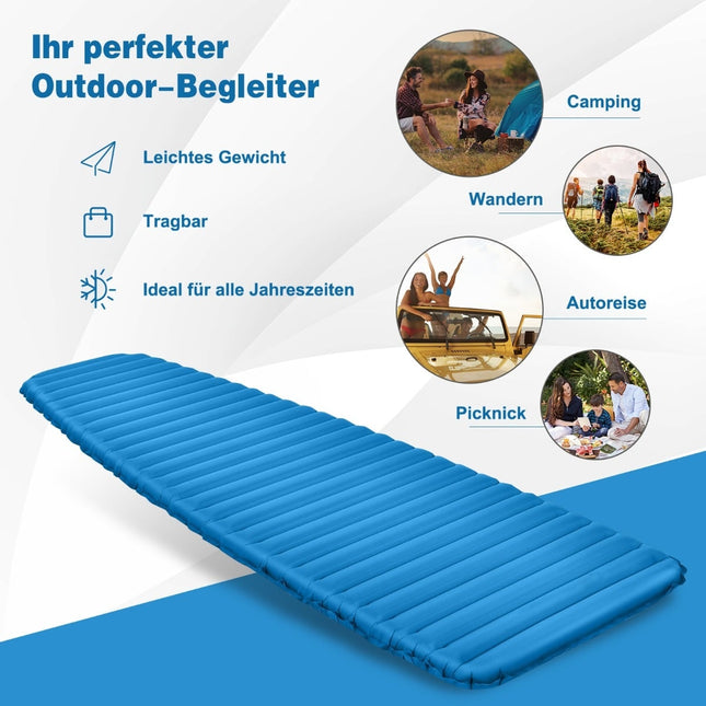 Aufblasbare Camping-Isomatte – Wasserdicht, 197x63x7 cm