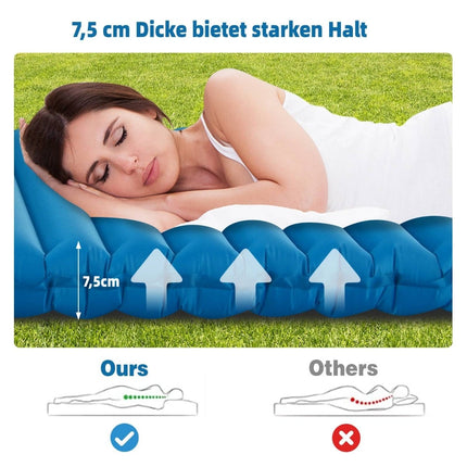 Matelas de camping gonflable - Imperméable, 197 x 63 x 7 cm