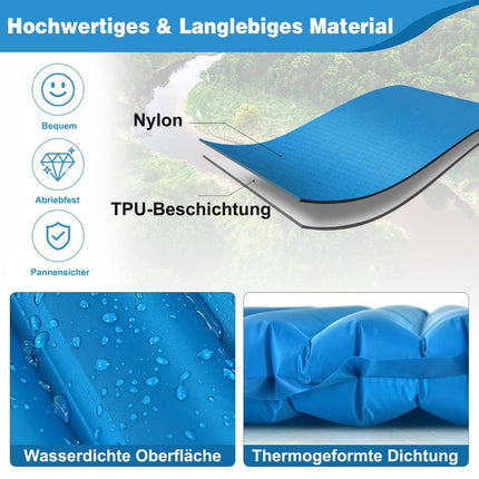 Matelas de camping gonflable - Imperméable, 197 x 63 x 7 cm