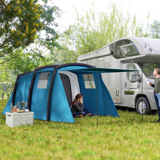 Aufblasbares 3-6-Personen-Campingzelt, UV50+ winddicht, 3-Jahreszeiten