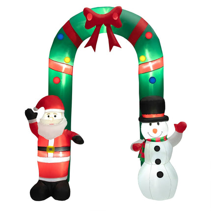 Arche de Noël gonflable avec Père Noël et bonhomme de neige, 245 cm