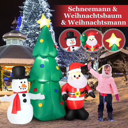 Aufblasbare Weihnachtsdekoration, 185 cm, LED-Weihnachtsmann-Set