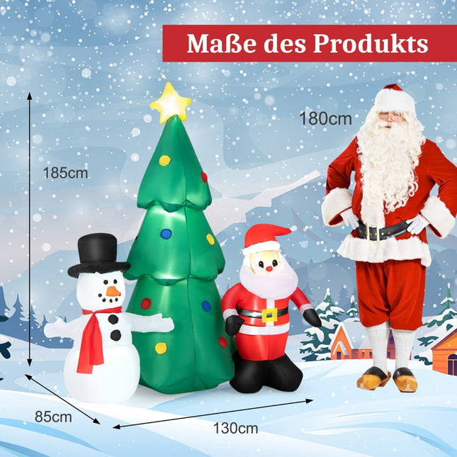 Aufblasbare Weihnachtsdekoration, 185 cm, LED-Weihnachtsmann-Set