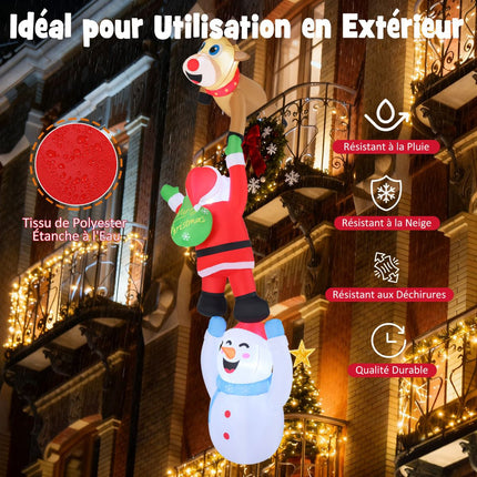 Aufblasbare Weihnachtsdekoration, 308 cm Weihnachtsmann mit LEDs