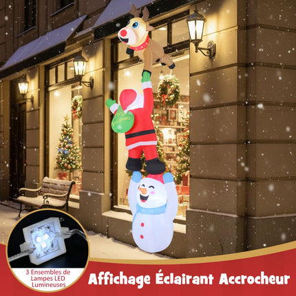 Aufblasbare Weihnachtsdekoration, 308 cm Weihnachtsmann mit LEDs