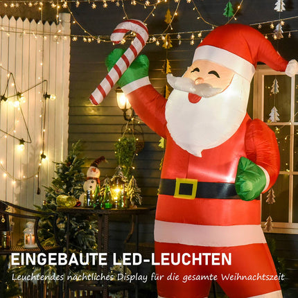 Père Noël gonflable avec lumières LED, 243 cm