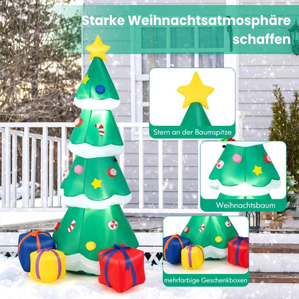 Sapin de Noël gonflable avec lumières LED, 180 cm