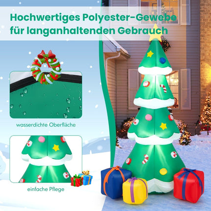Sapin de Noël gonflable avec lumières LED, 180 cm