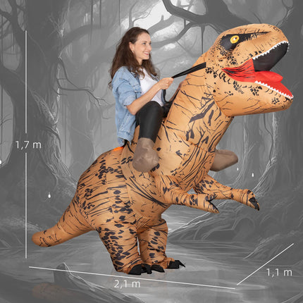 Aufblasbares Dinosaurierkostüm für Erwachsene, T-Rex Halloween