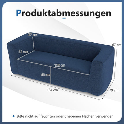 Aufblasbares Doppelsitzer-Sofa mit abnehmbarem Bezug, Blau, 138 cm