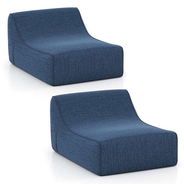 Fauteuil de salon ergonomique gonflable avec housse amovible, bleu