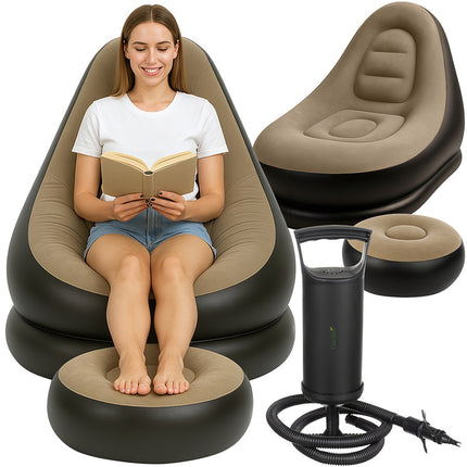Chaise de jardin gonflable, usage extérieur, matériau durable