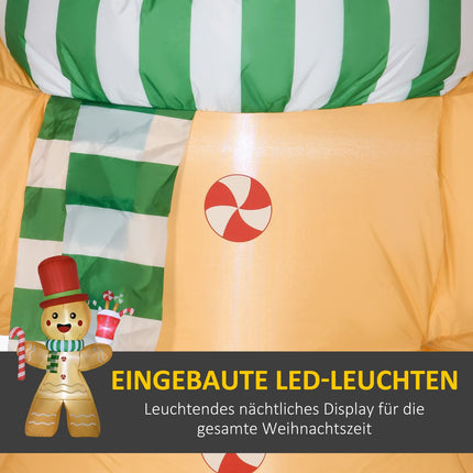 Aufblasbarer Lebkuchenmann mit LED-Lichtern, 235cm