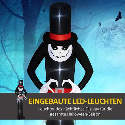 Fantôme gonflable d'Halloween avec chapeau, 5 lumières LED, 306 cm