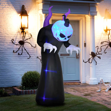 Aufblasbarer Halloween-Geist mit Kürbiskopf und LED-Lichtern