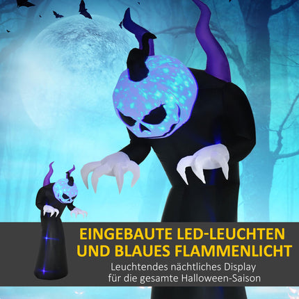 Aufblasbarer Halloween-Geist mit Kürbiskopf und LED-Lichtern