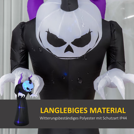 Aufblasbarer Halloween-Geist mit Kürbiskopf und LED-Lichtern