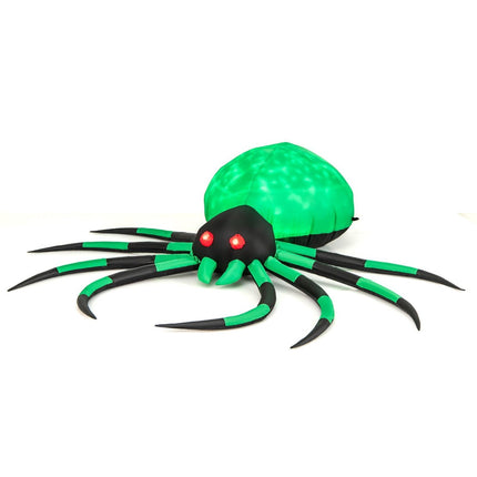 Araignée gonflable d'Halloween, lumières LED rotatives, 200 cm