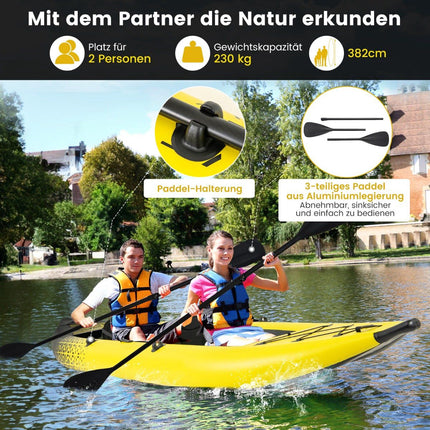 Ensemble de kayak gonflable avec rames en aluminium et sièges en EVA