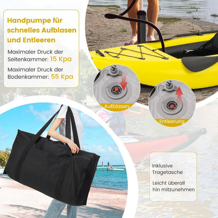 Ensemble de kayak gonflable avec rames en aluminium et sièges en EVA