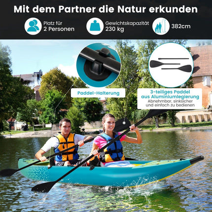 Ensemble de kayak gonflable avec pagaies en aluminium et sièges en EVA
