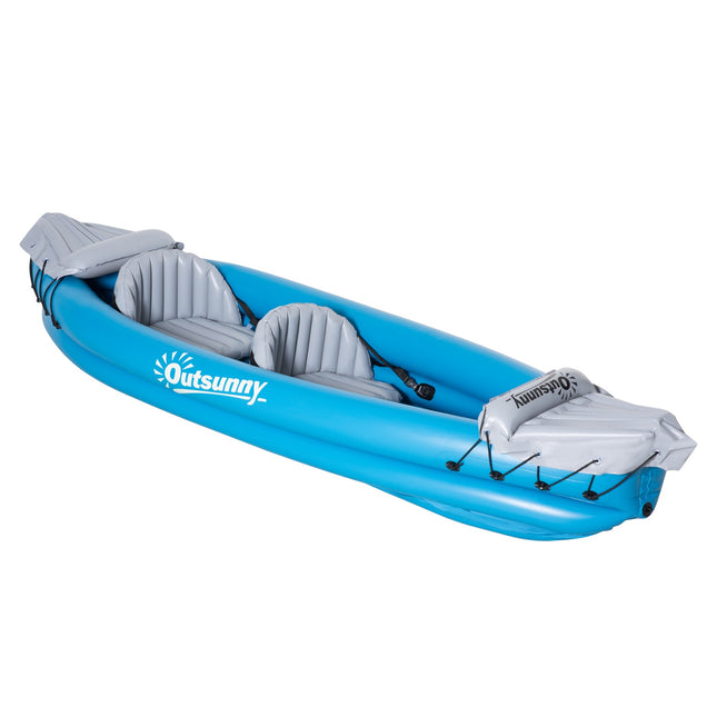 Aufblasbares 2-Personen-Kajak, PVC, blau/grau, Luftkammer