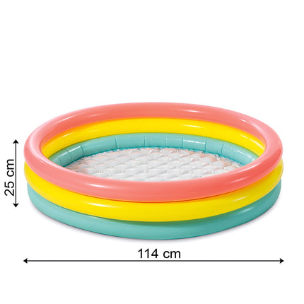 Aufblasbarer Kinderpool, 114x25 cm, Regenbogen, 3 Ringe