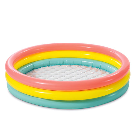 Aufblasbarer Kinderpool, 114x25 cm, Regenbogen, 3 Ringe