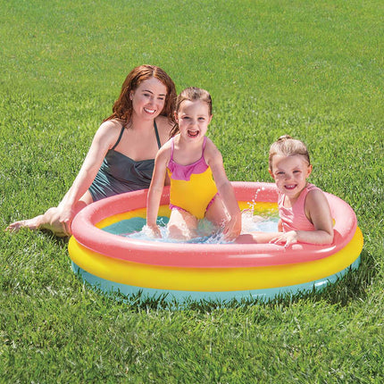 Aufblasbarer Kinderpool, 114x25 cm, Regenbogen, 3 Ringe