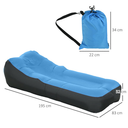 Blauer, wasserdichter, aufblasbarer Sonnenliege, selbstaufblasend, 200 kg Tragkraft