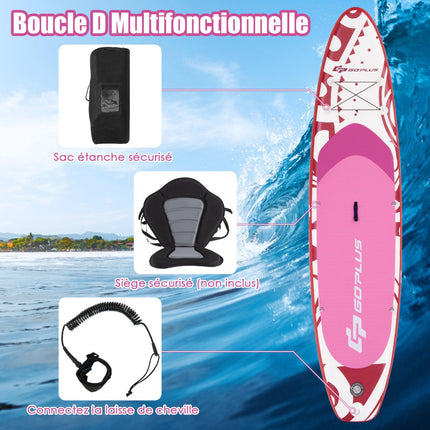 Aufblasbares Paddle Board 325x76x16cm Set, Pink