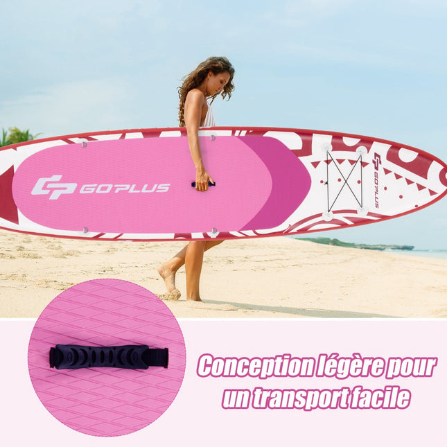Aufblasbares Paddle Board 325x76x16cm Set, Pink