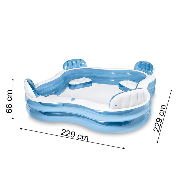 Aufblasbarer Pool mit Sitzen, für 4 Personen, 229x229x66 cm