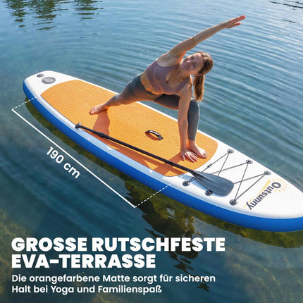 Aufblasbares SUP Board Set mit Paddel, Finne und Rucksack