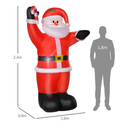 Aufblasbarer Weihnachtsmann mit LED-Beleuchtung, 240cm, Outdoor