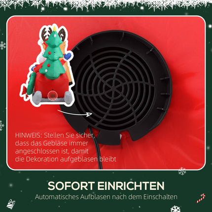 Traîneau gonflable du Père Noël avec lumières LED, polyester