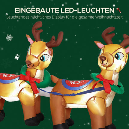 Aufblasbarer Weihnachtsmann im Schlitten Weihnachtsdekoration, Polyester