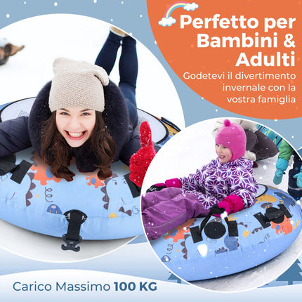 Aufblasbarer Schnee-Schlitten 132cm mit Oxford-Hülle, Handpumpe