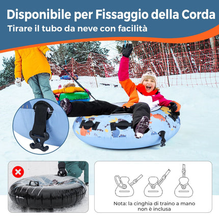 Aufblasbarer Schnee-Schlitten 132cm mit Oxford-Hülle, Handpumpe