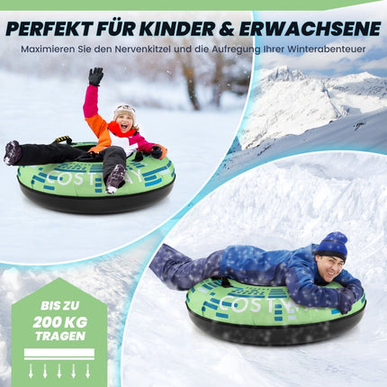 Aufblasbarer Schnee-Rodler mit Zugseil & Pumpe, Ø100 cm