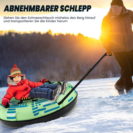 Aufblasbarer Schnee-Rodler mit Zugseil & Pumpe, Ø100 cm