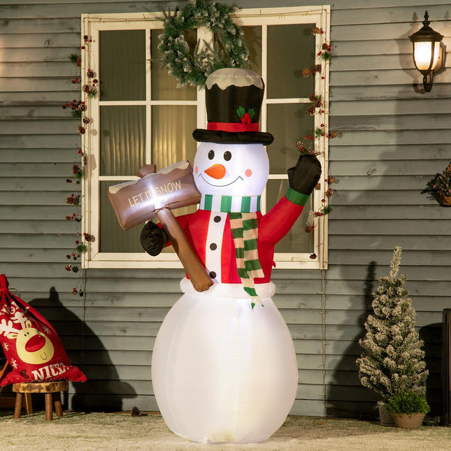 Aufblasbarer Schneemann mit LED-Licht (180 cm) – Wasserdichte Weihnachtsdekoration