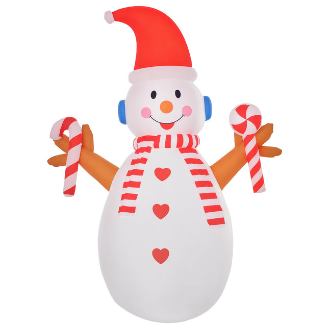 Aufblasbarer Schneemann mit rotierenden Lichtern, 2,4 m, für Innen/Außen