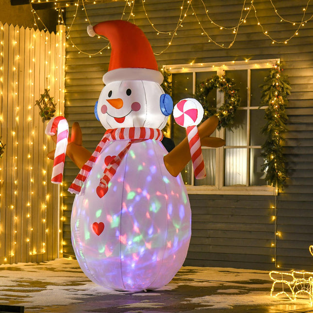 Aufblasbarer Schneemann mit rotierenden Lichtern, 2,4 m, für Innen/Außen