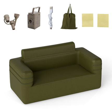 Canapé gonflable avec pompe et sac de rangement pour 2 personnes