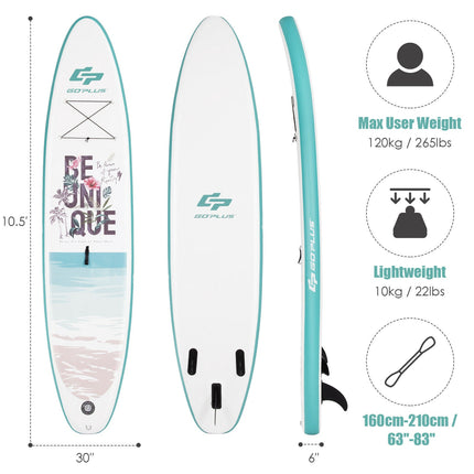 Aufblasbares Stand Up Paddle Board 10,5 Fuß mit Paddel, Pumpe